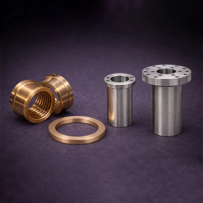 Custom precision CNC machined bushing - exotic metal component